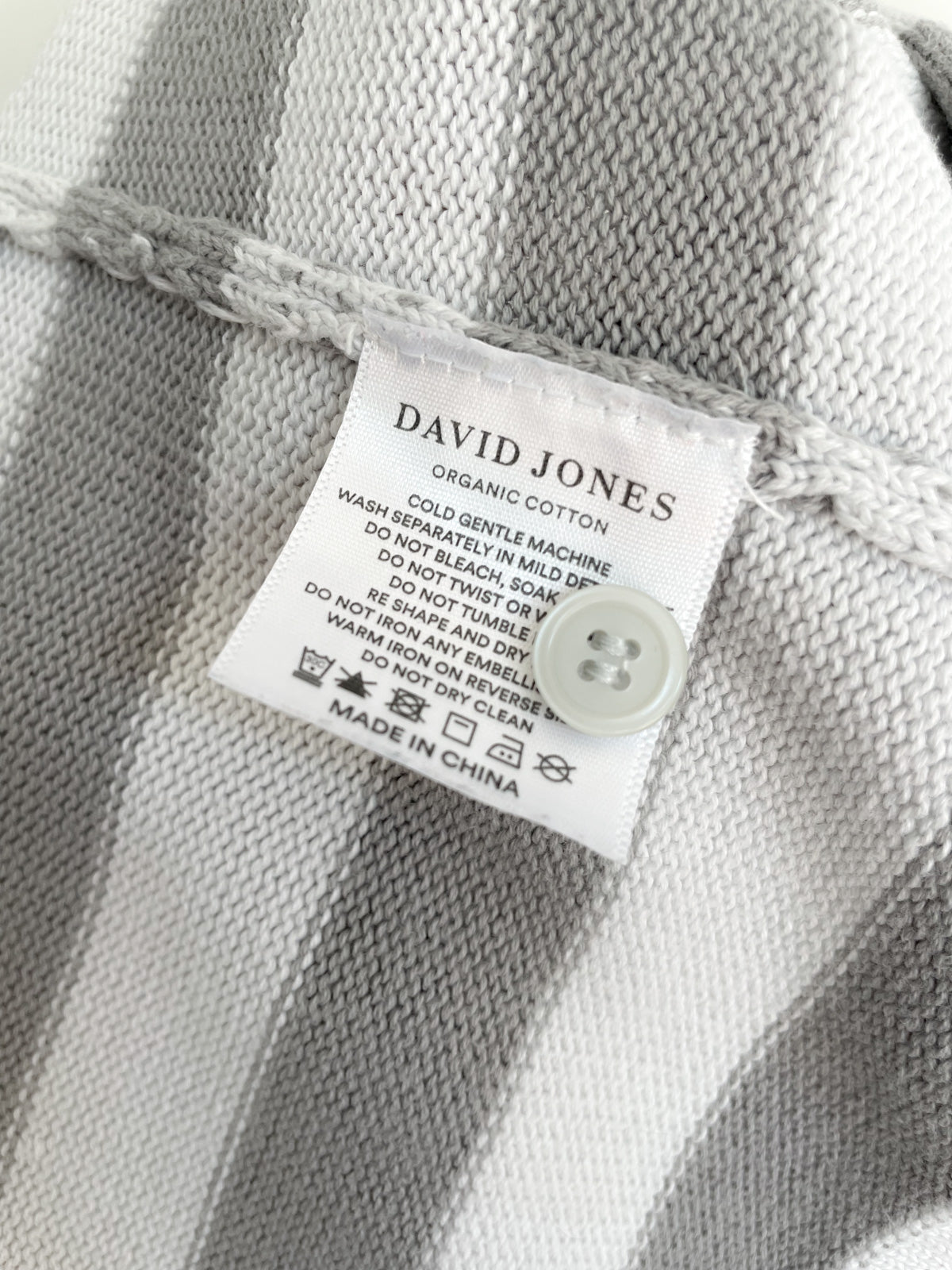 Organic Cotton Grey Stripe Zip Up Kids Hoodie