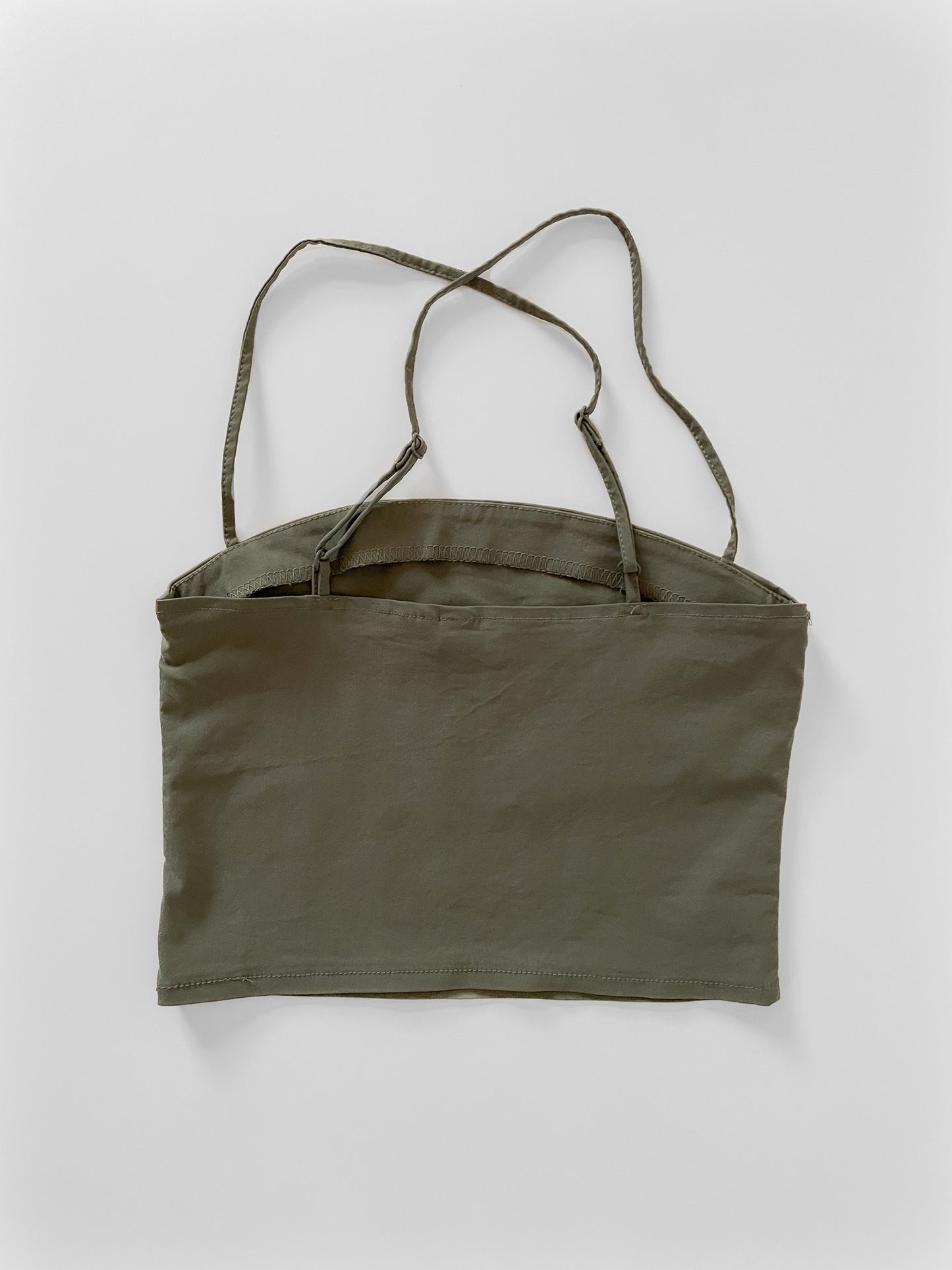 Khaki Spaghetti Strap Crop Top