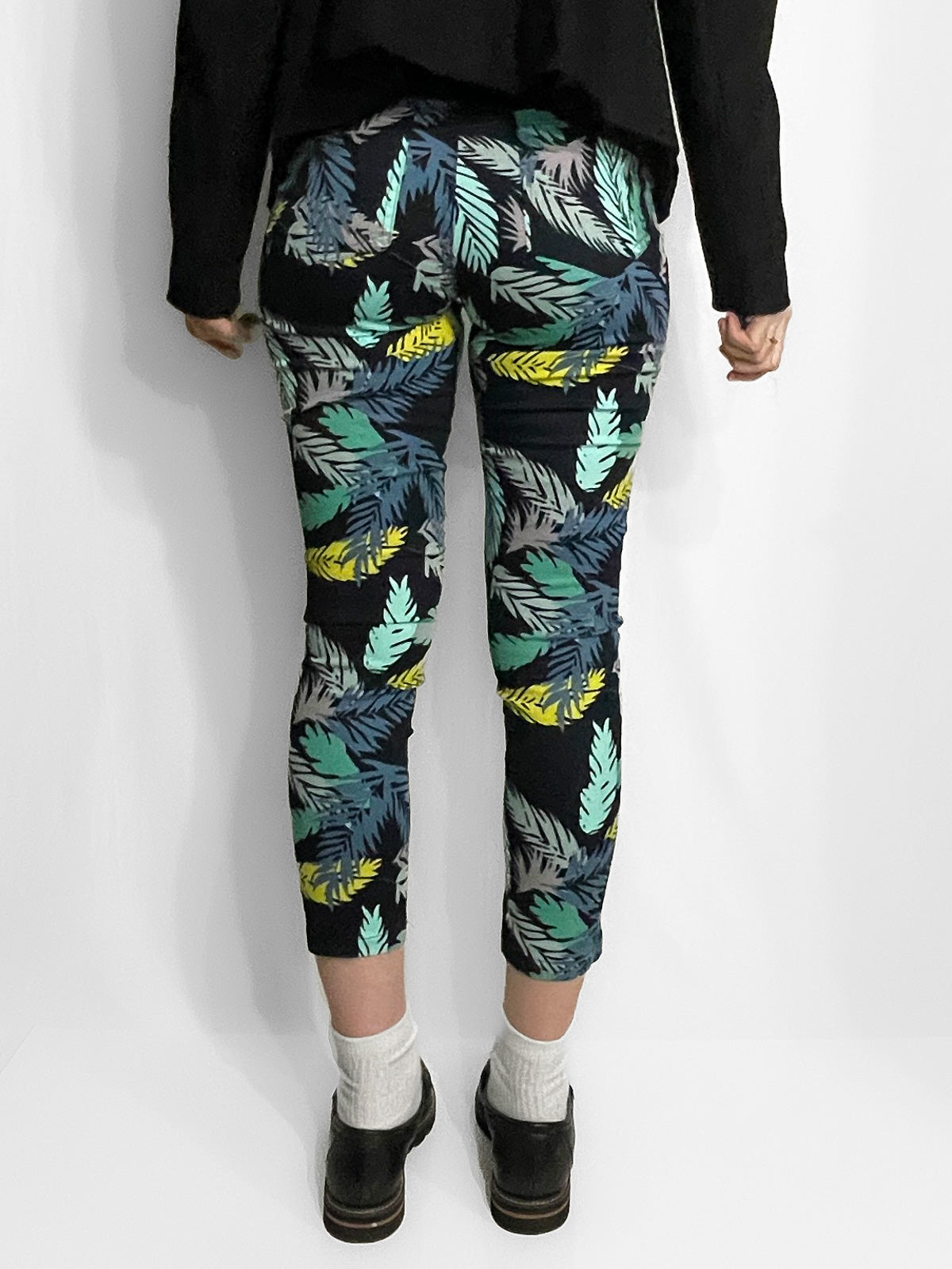 Cotton Palm Tree Cigarette Pants