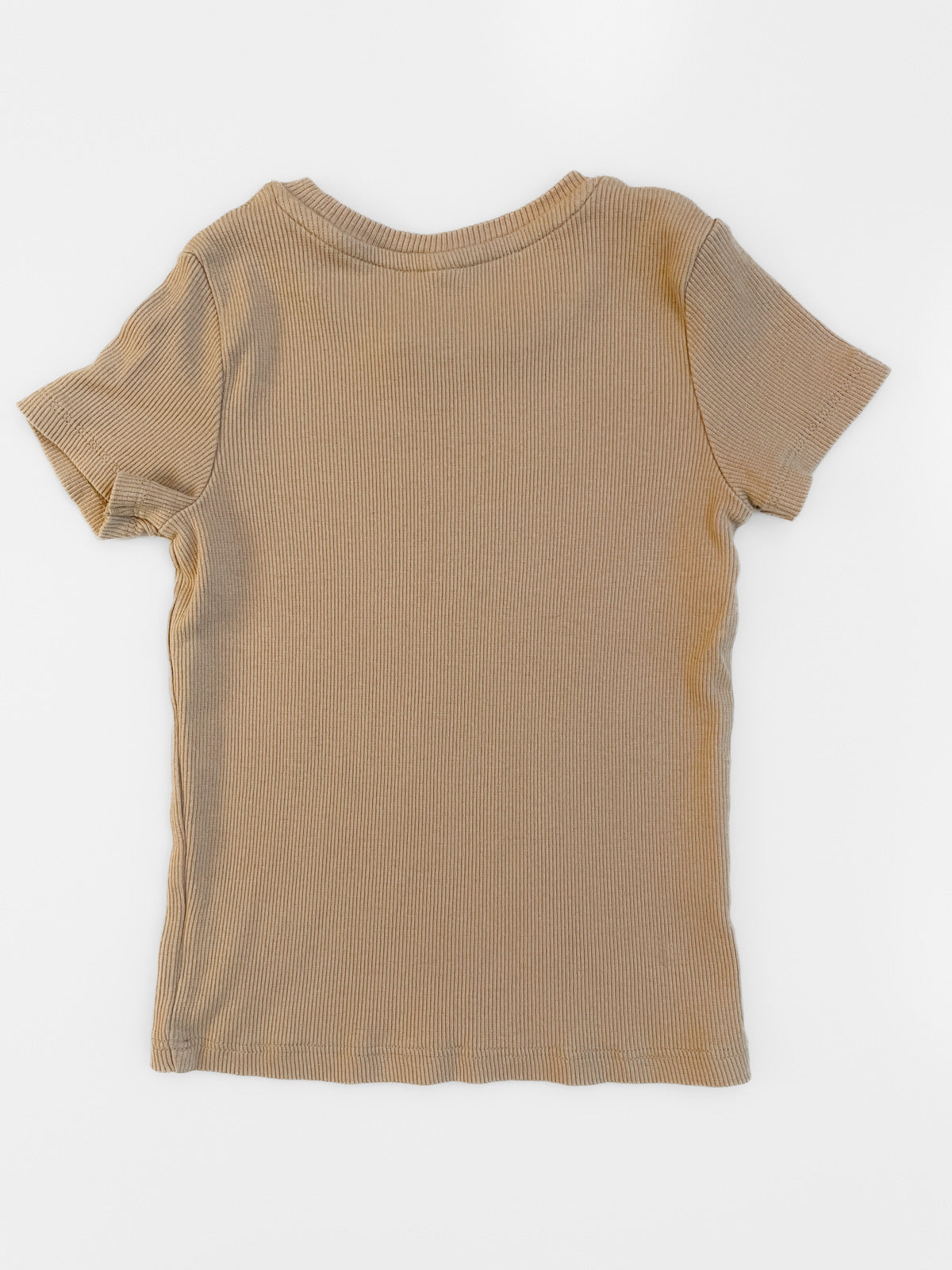 Camel Organic Cotton Ribbed Tee