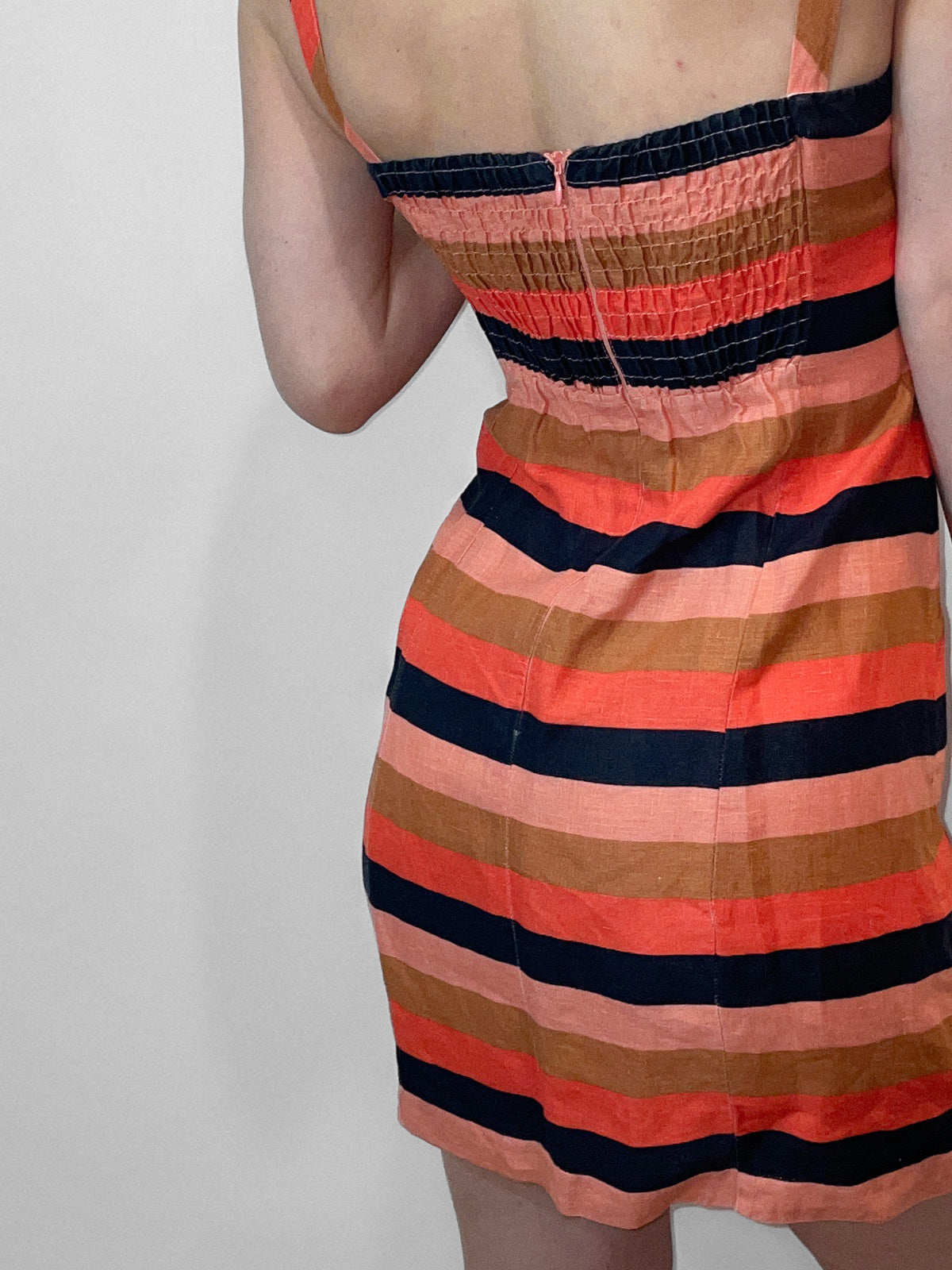 Fiesta Stripe Square Neck Mini Mod Dress