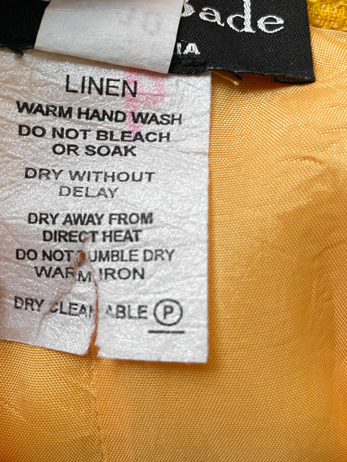 Golden Yellow Mustard Linen Pencil Skirt
