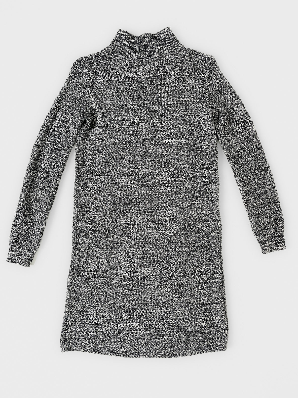 Cotton Cashmere Knit Sweater Dress in Grey Marle