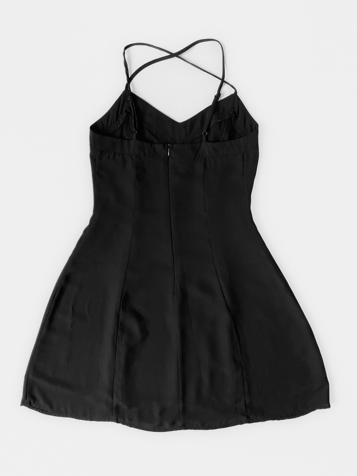 Black Chiffon Fit and Flare Mini Dress