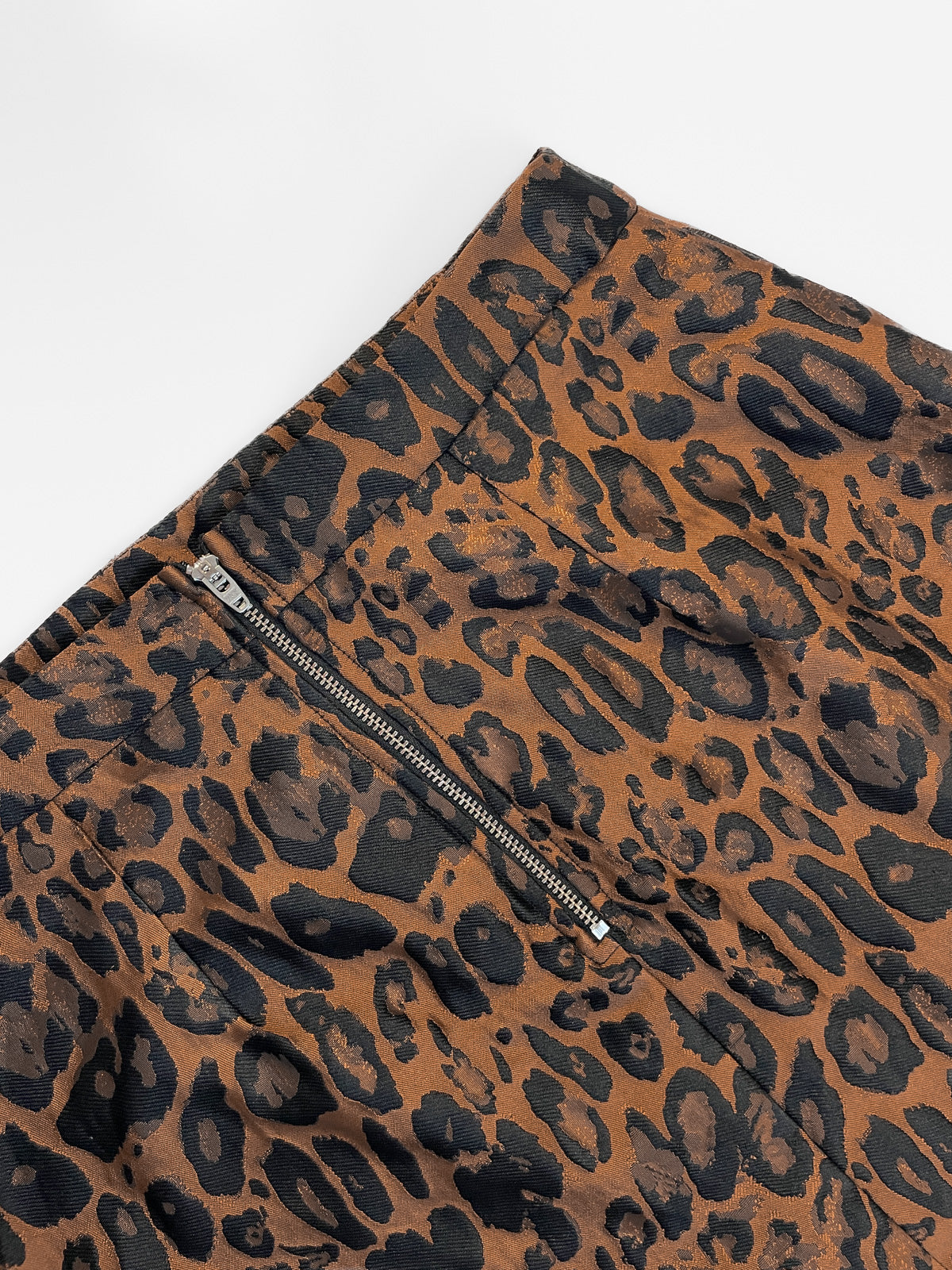 Leopard Print Jacquard Mini Skirt