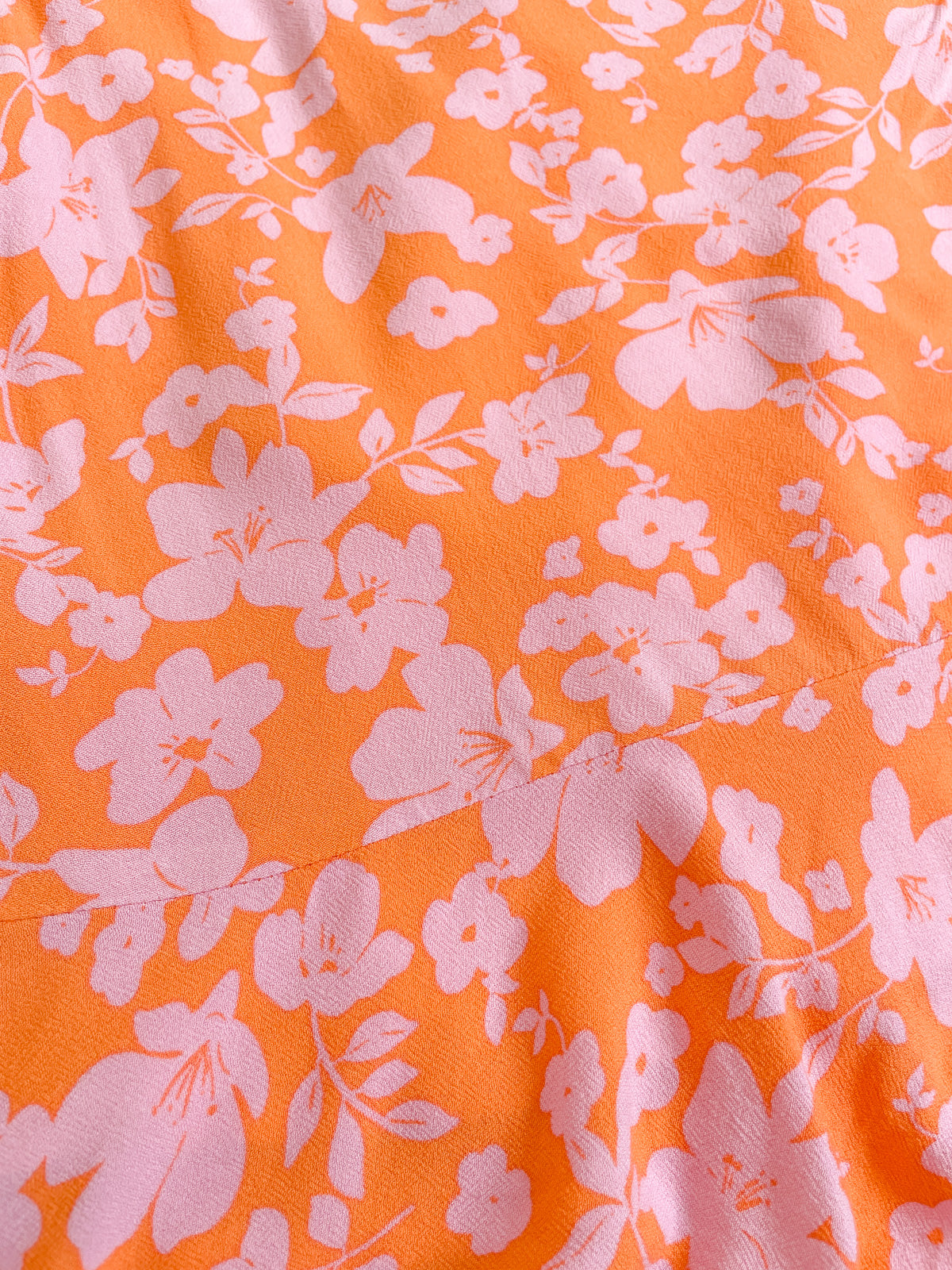 Lilac & Orange Crepe Fluted Mini Skirt