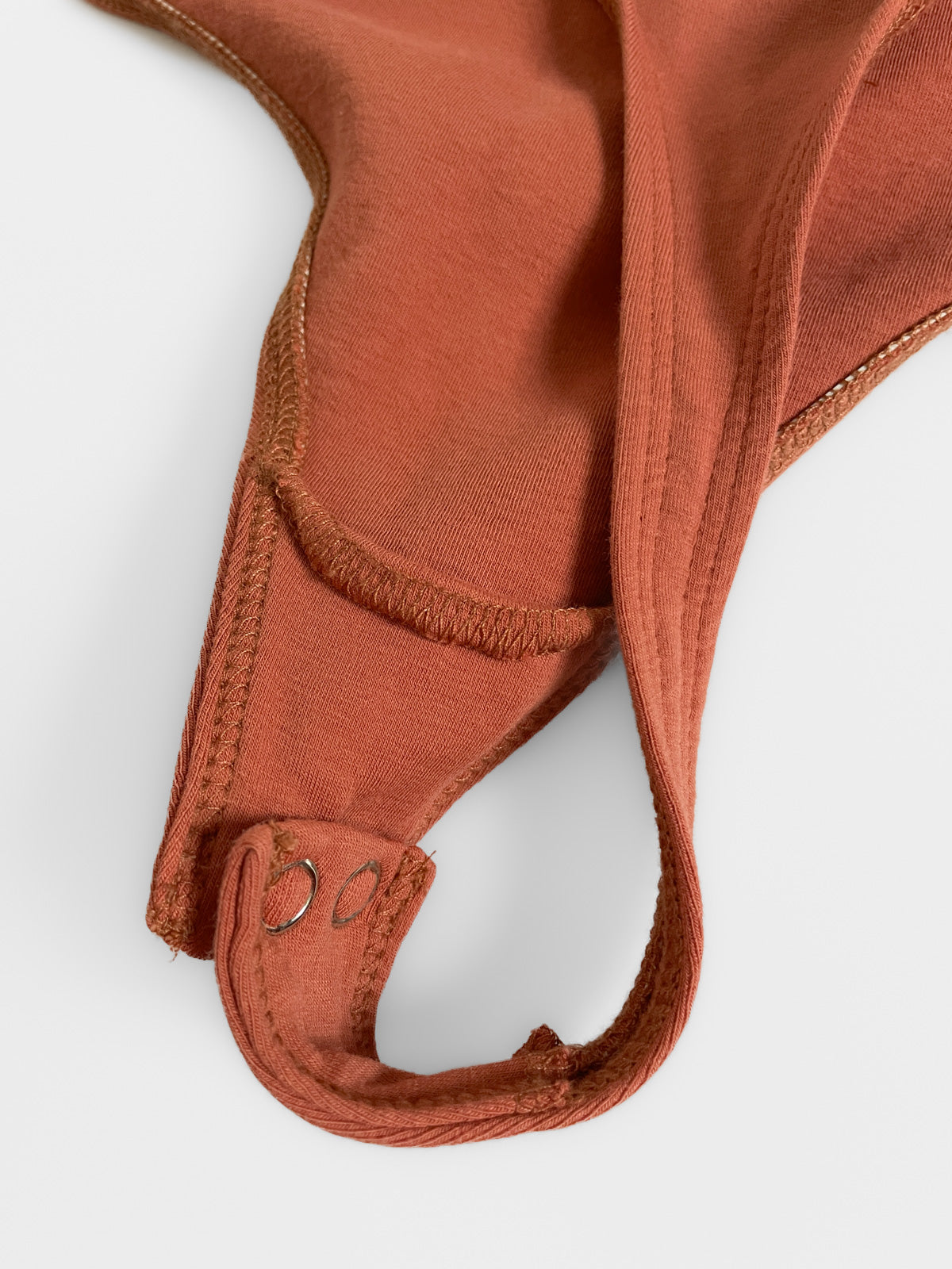 Soft Cotton Bodysuit in Burnt Ochre