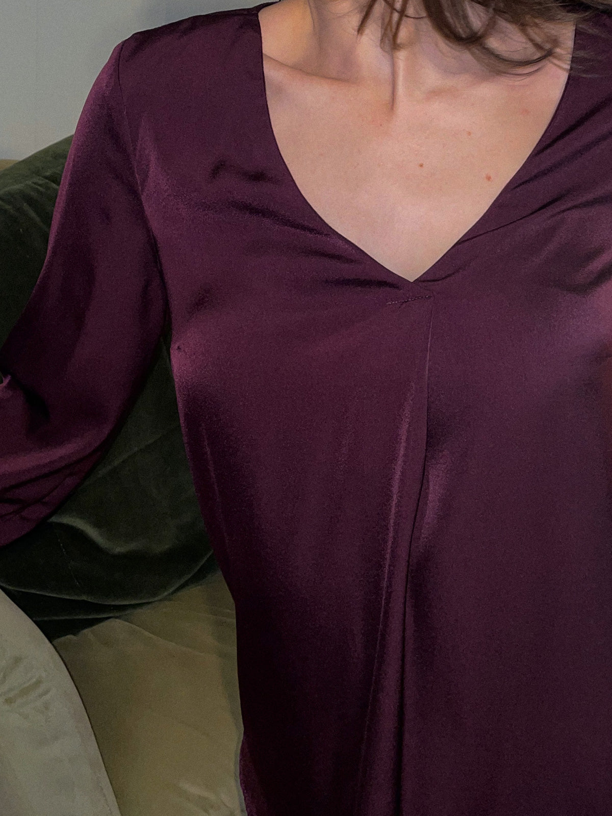 Plum Satin Blouse