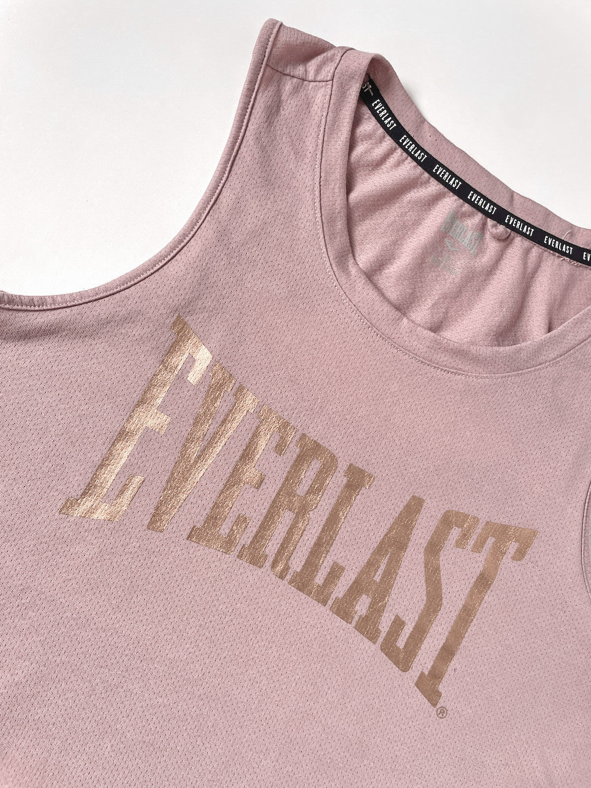 Dusty Soft Pink With Rose Gold Logo Active Tank