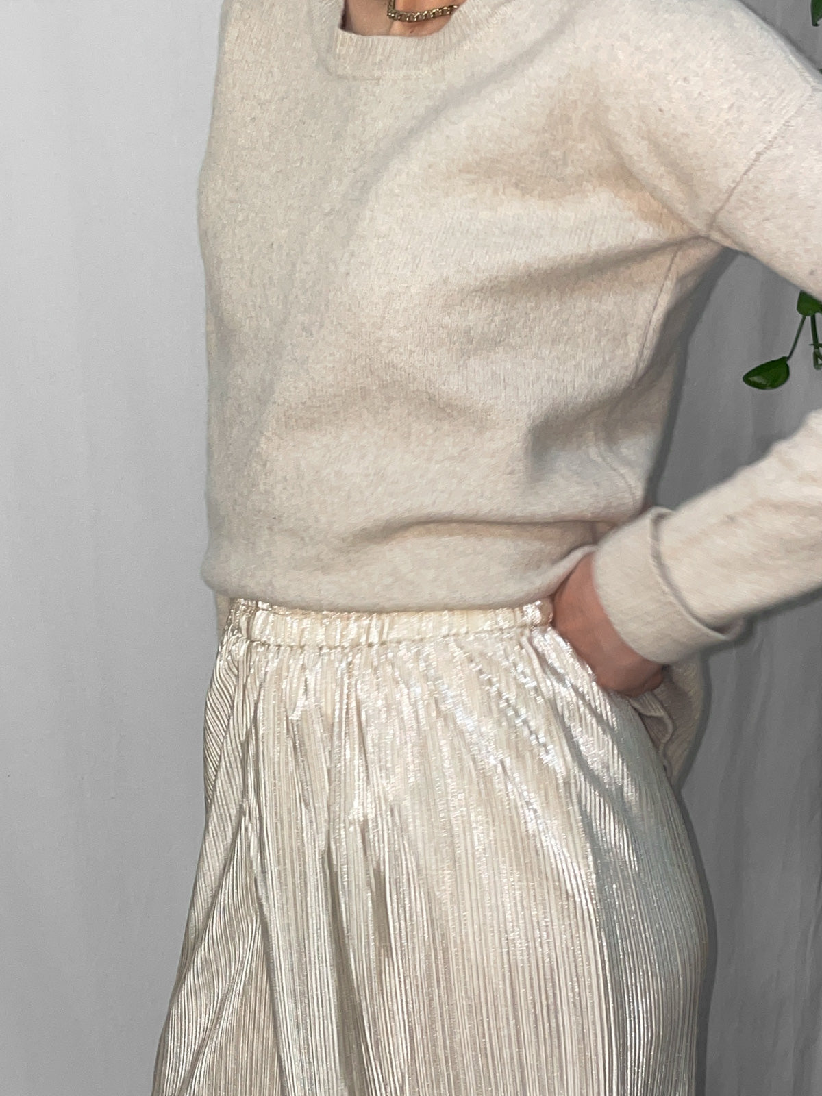 Oatmeal Wool & Cashmere Knit Jumper