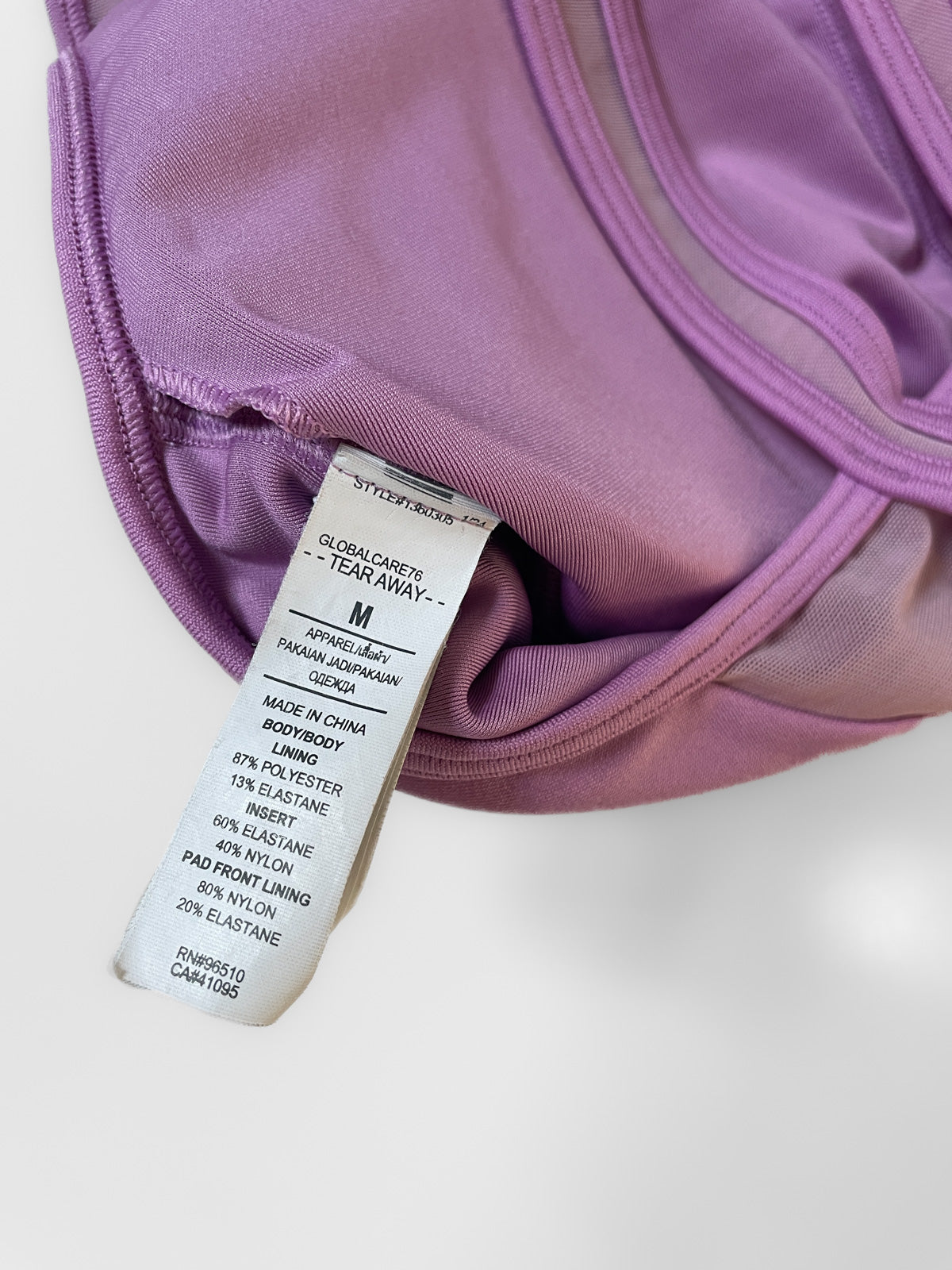 Lilac Mesh Accent Sports Bra Crop Top