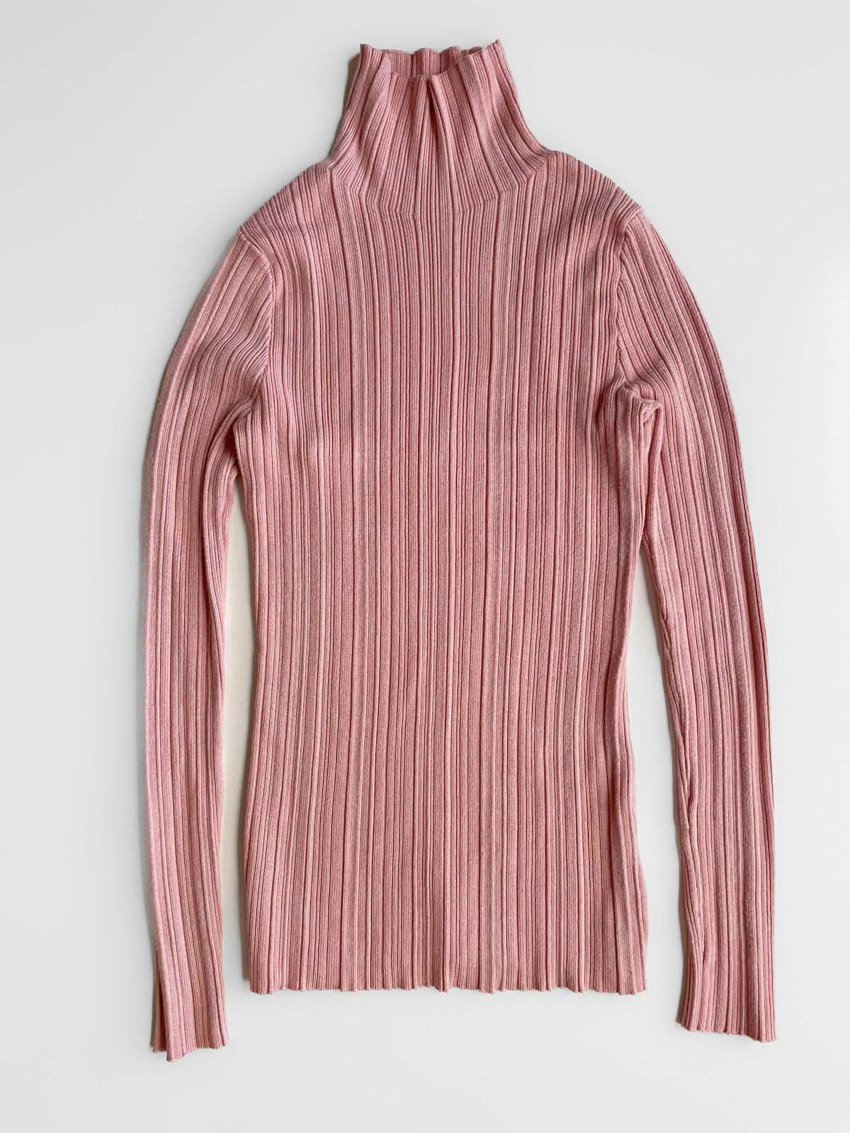 Peach Pink Ribbed Skivvy
