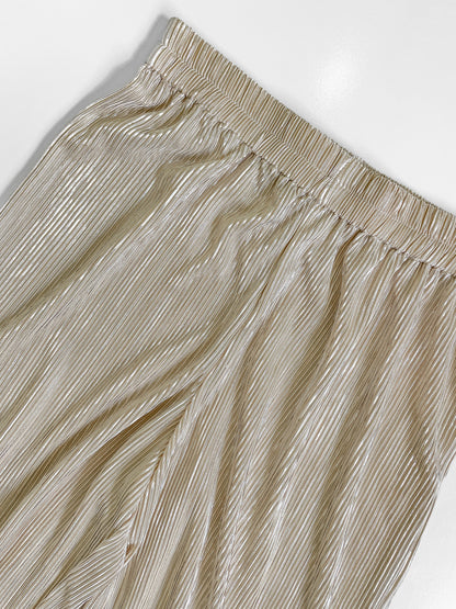Champagne Gold Plisse Culottes