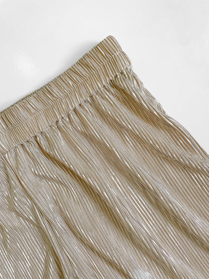 Champagne Gold Plisse Culottes