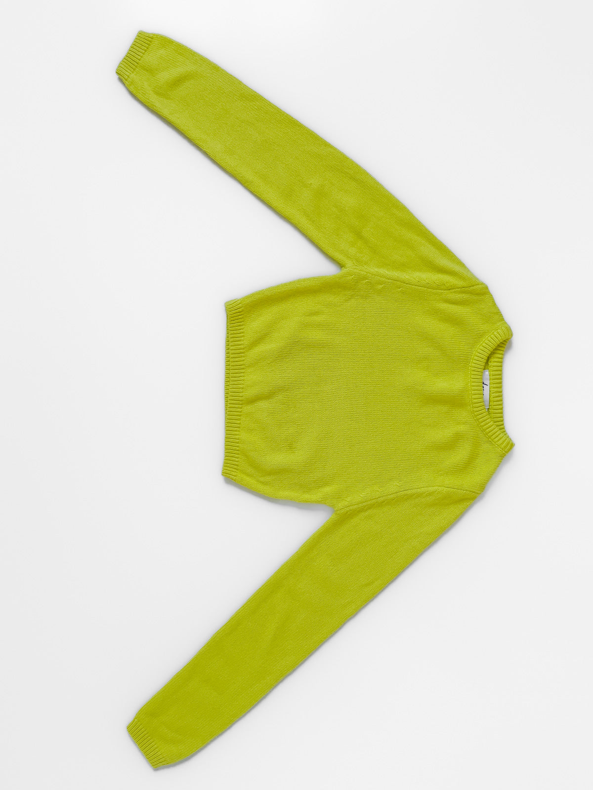 Acid Yellow Cropped Knit Jumper