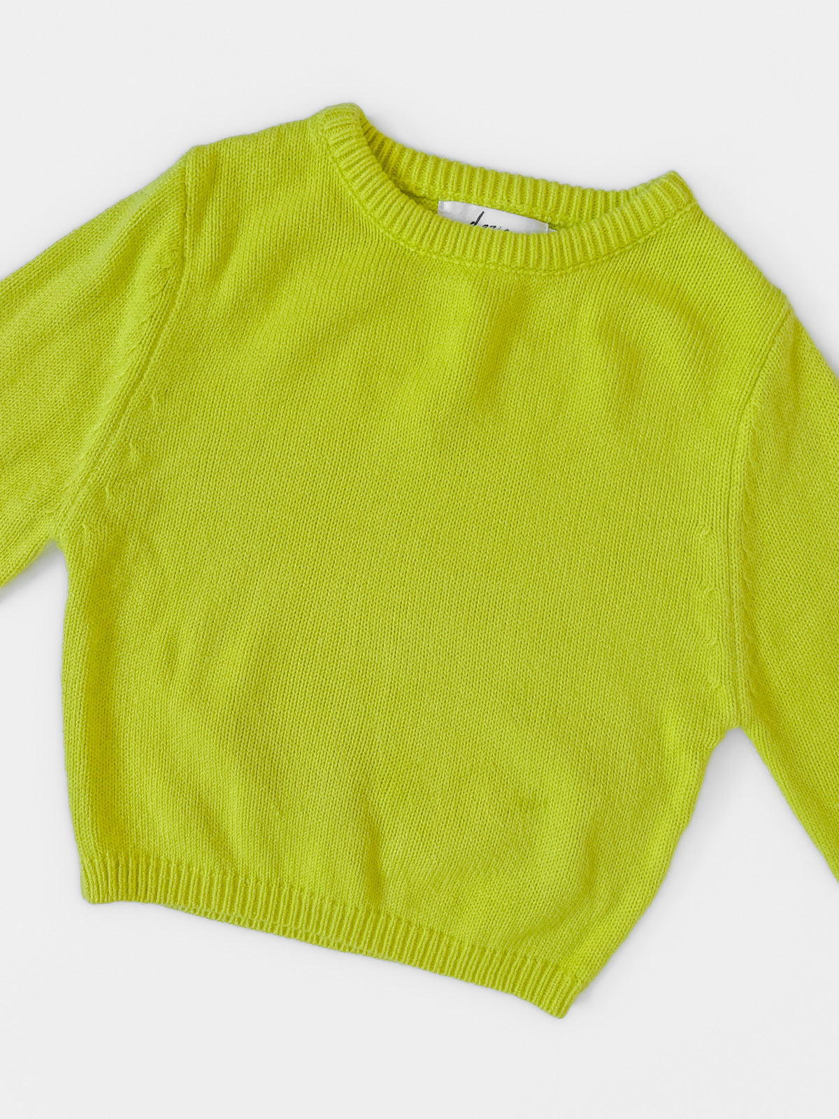 Acid Yellow Cropped Knit Jumper