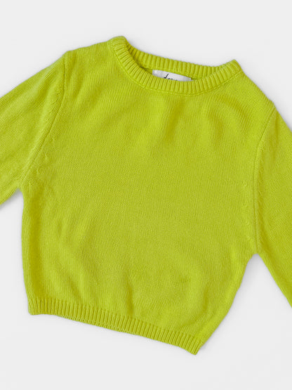 Acid Yellow Cropped Knit Jumper