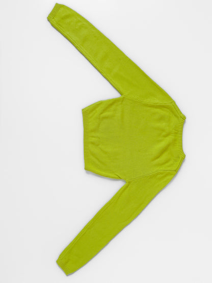 Acid Yellow Cropped Knit Jumper