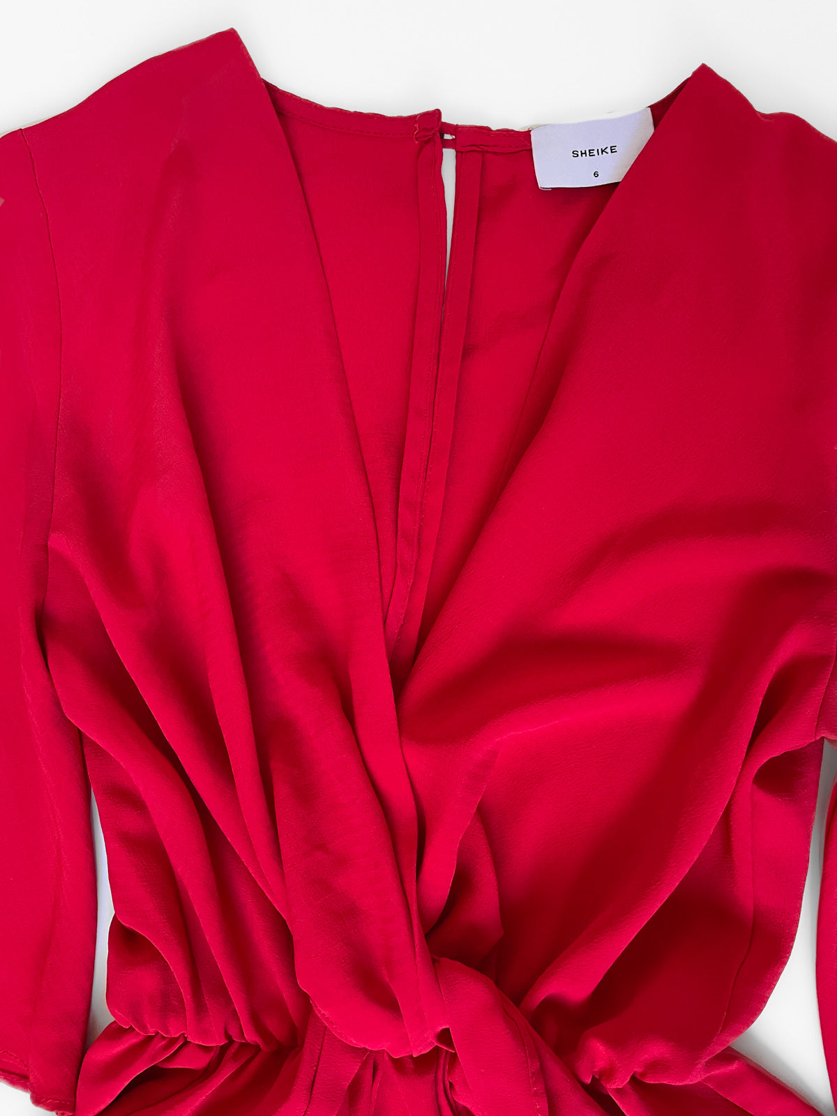 Red Faux Wrap Playsuit