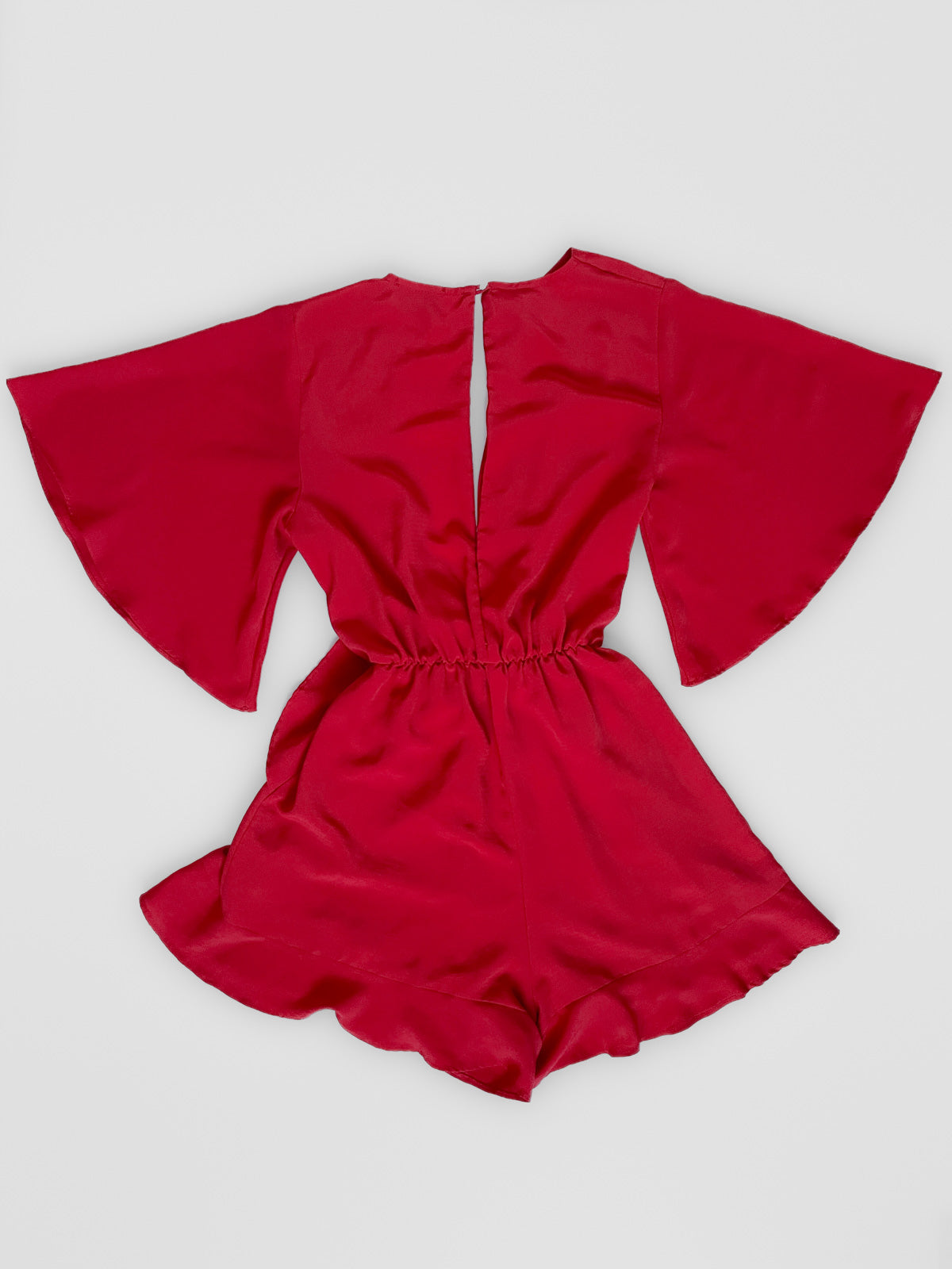 Red Faux Wrap Playsuit