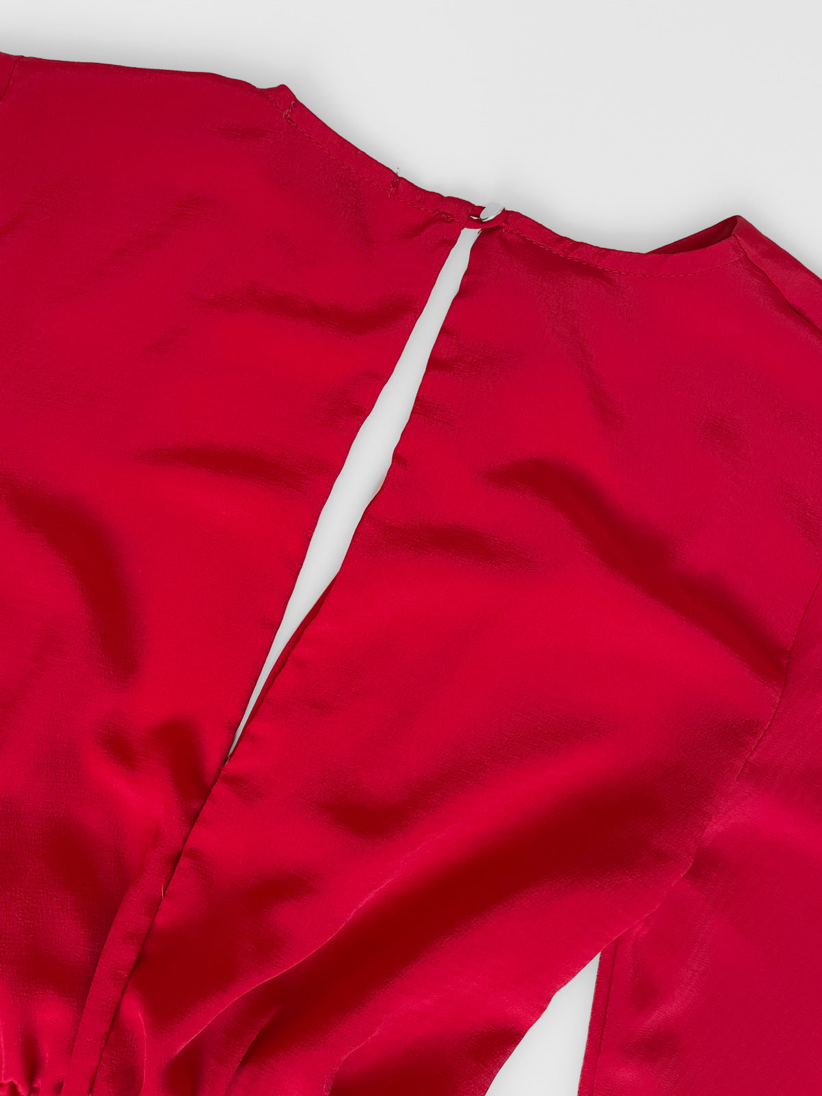 Red Faux Wrap Playsuit