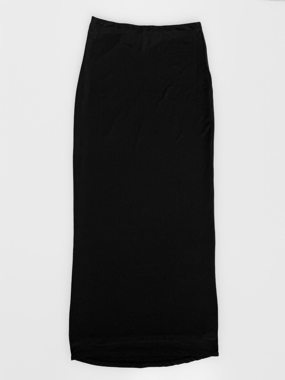 Slinky Bodycon Maxi Skirt in Black
