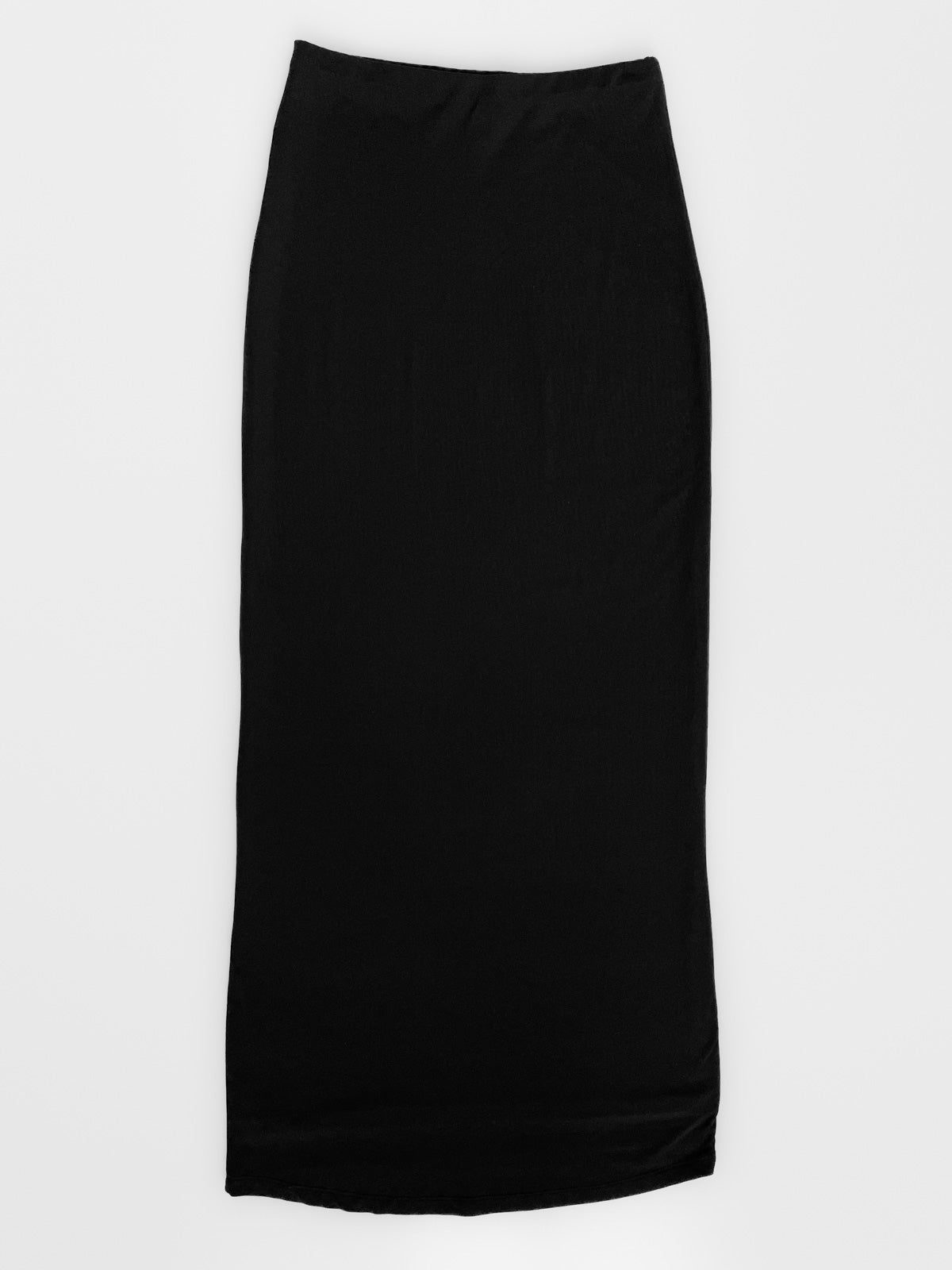 Slinky Bodycon Maxi Skirt in Black