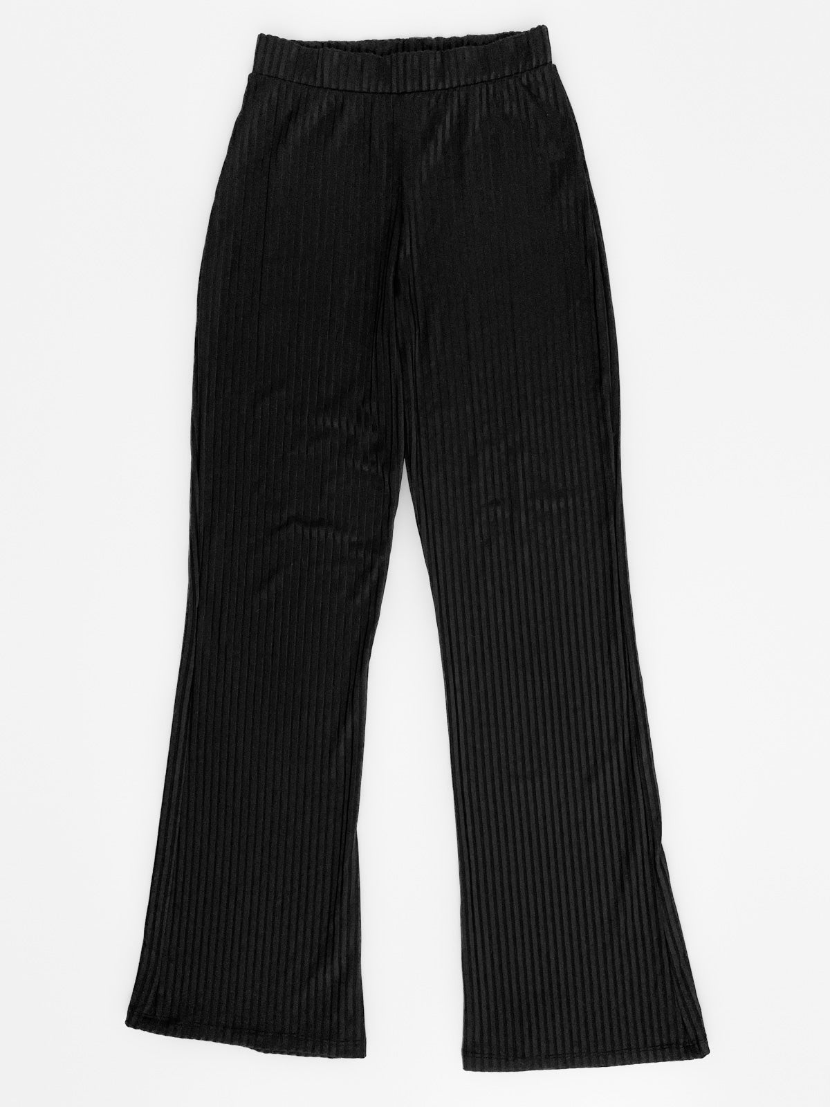 Ribbed Flares in Black