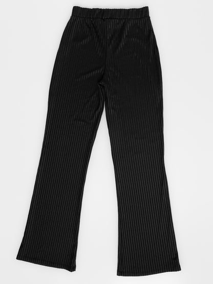 Ribbed Flares in Black