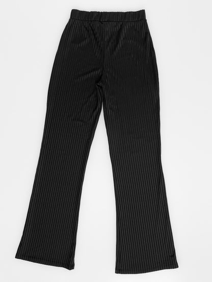 Ribbed Flares in Black