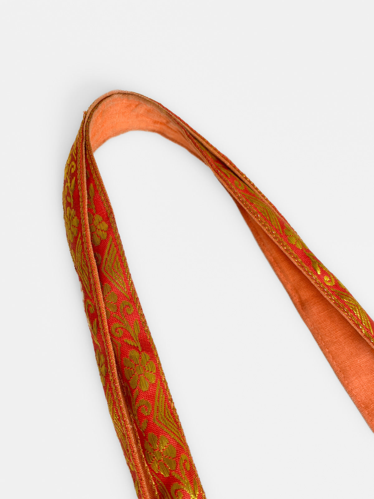 Raw Silk Orange Beaded Paisley Bag