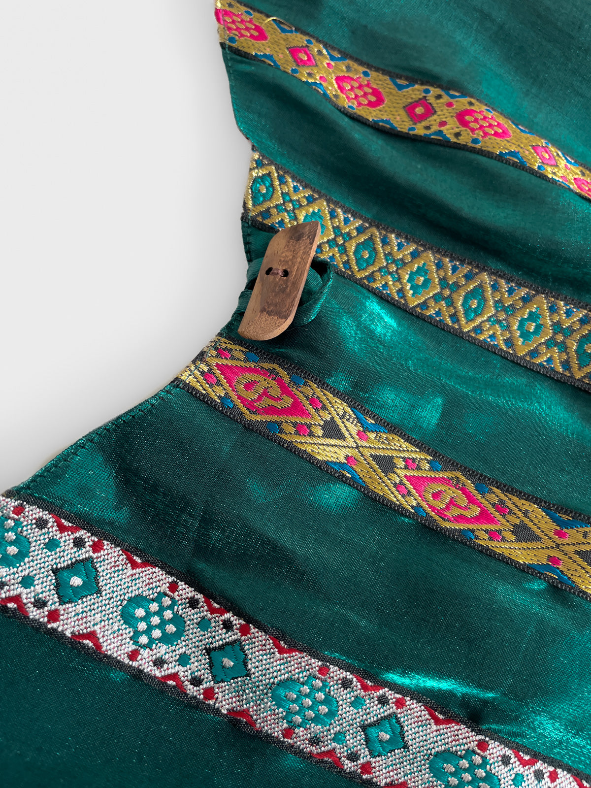 Teal Metallic Slouch Shoulder Bucket Bag