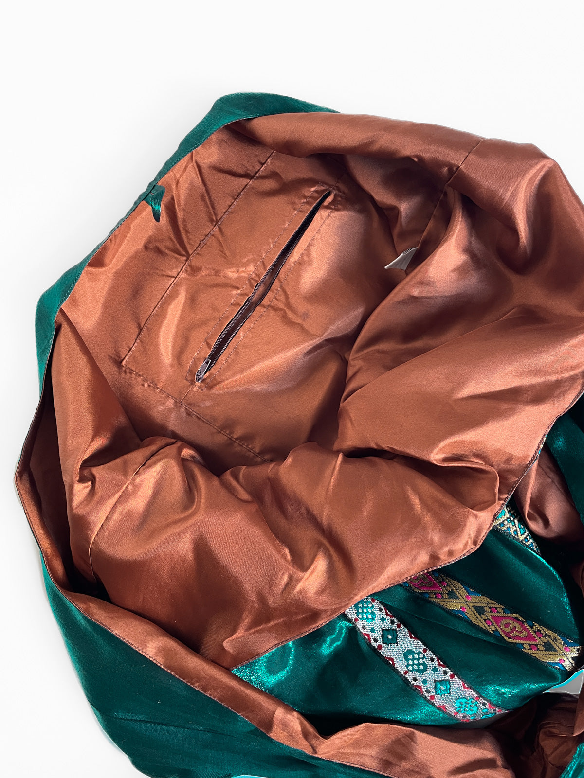 Teal Metallic Slouch Shoulder Bucket Bag