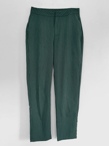 Green Pinstripe Trousers