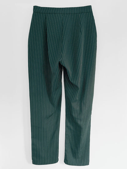 Green Pinstripe Trousers