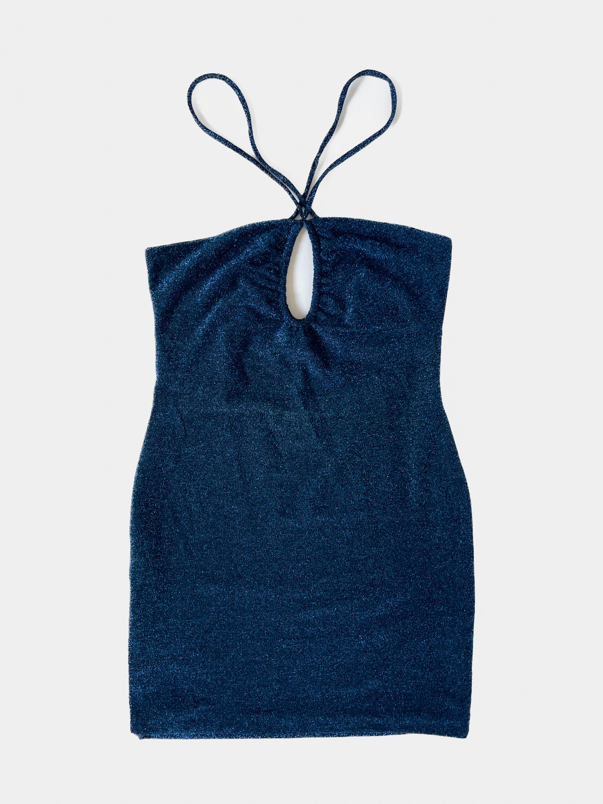 Blue Lurex Mini Dress