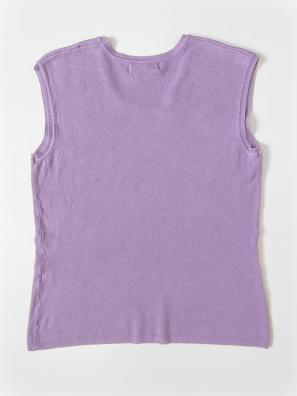 Soft Lightweight Knit Vest in Lilac