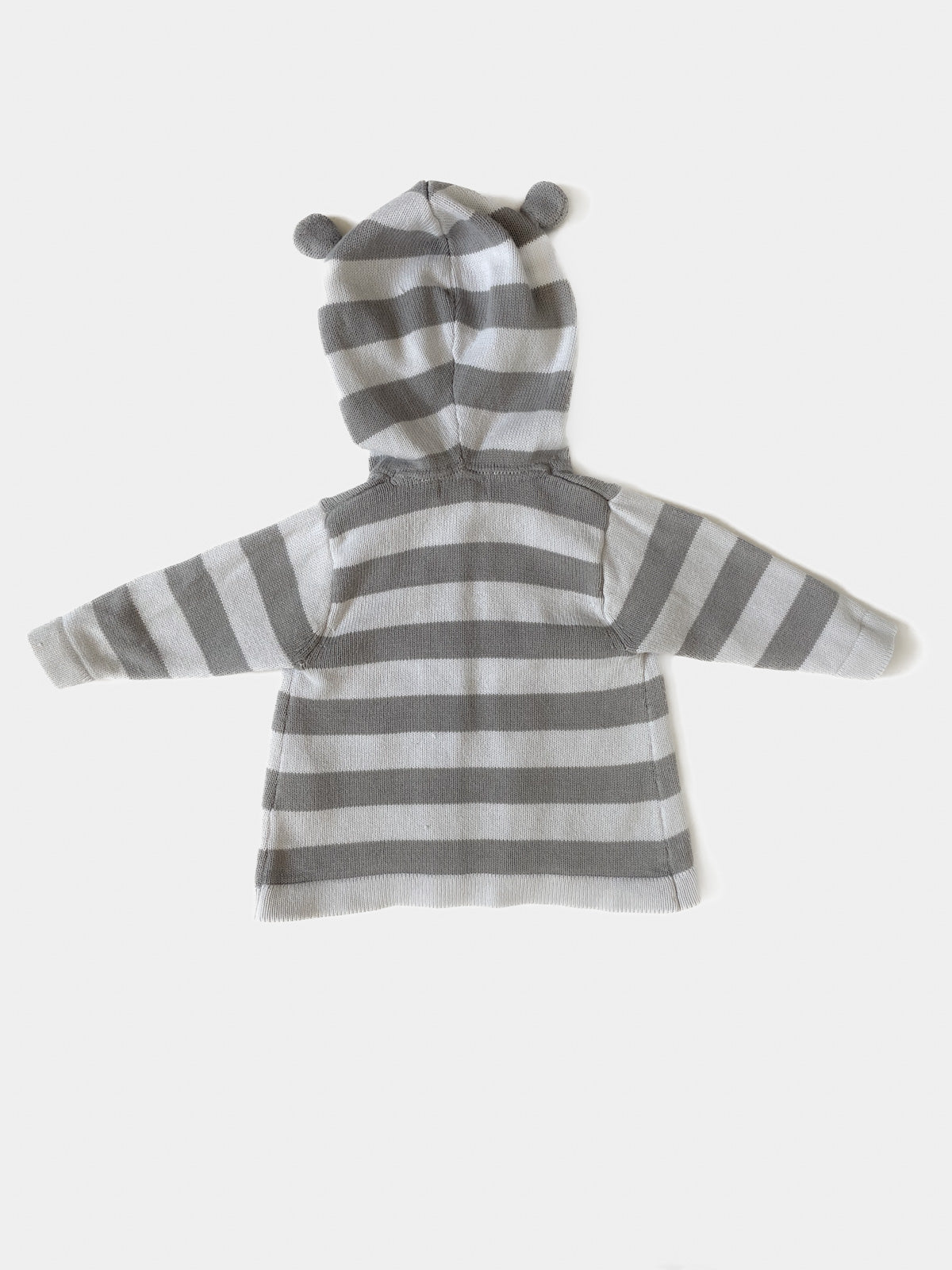 Organic Cotton Grey Stripe Zip Up Kids Hoodie