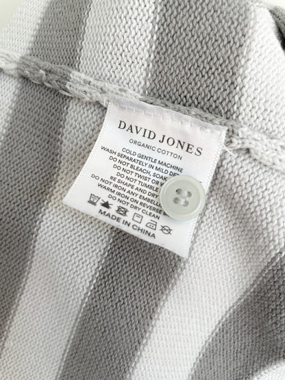 Organic Cotton Grey Stripe Zip Up Kids Hoodie