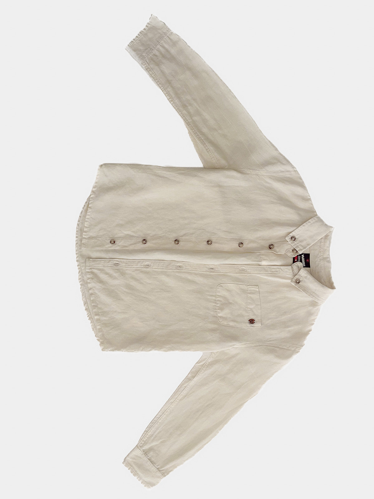 Kids Linen & Cotton Long Sleeve Button Up Shirt