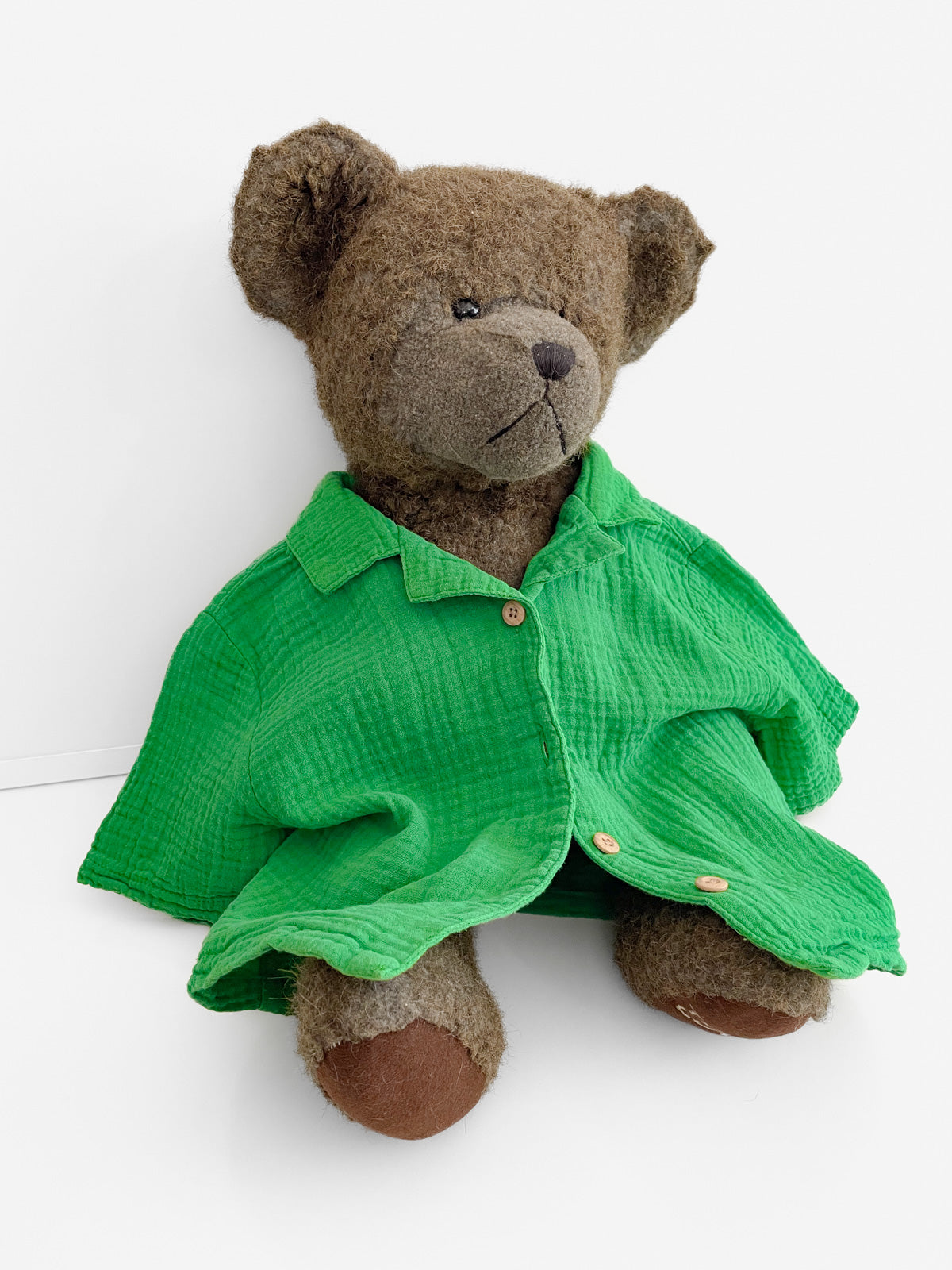 Kids Jade Green Cotton Muslin Short Sleeve Button Up Shirt