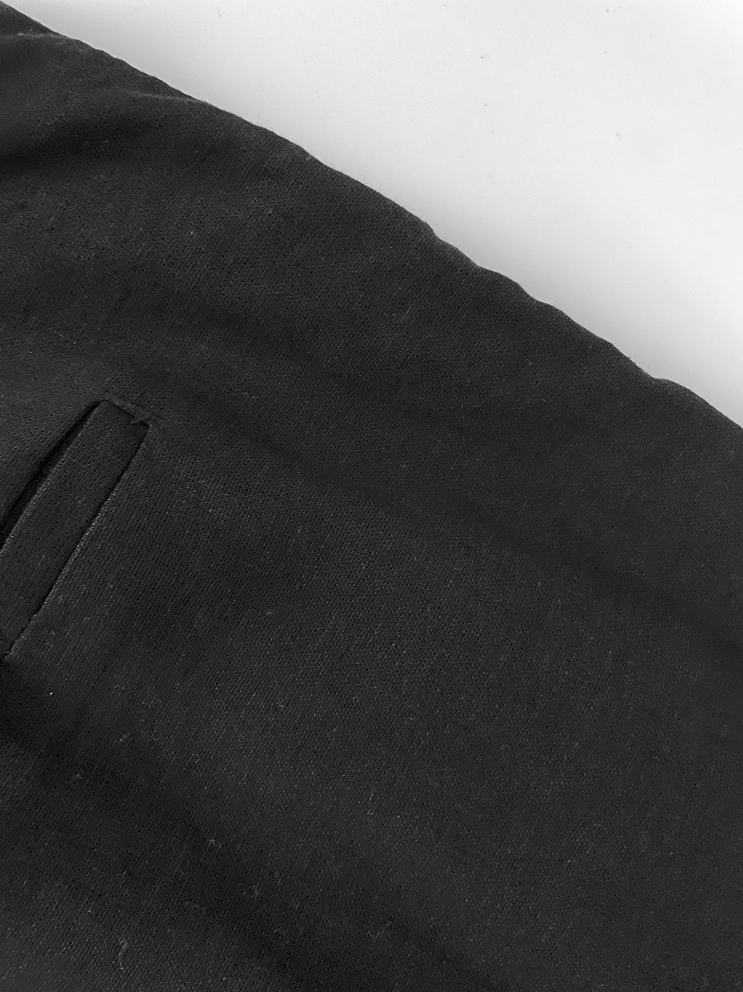 Wide Leg Linen Trousers in Black