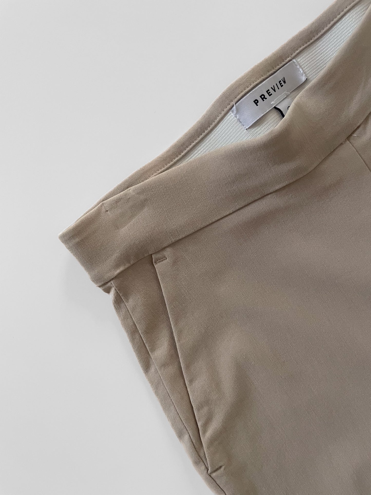 Pull On Bengaline Cigarette Pants in Beige