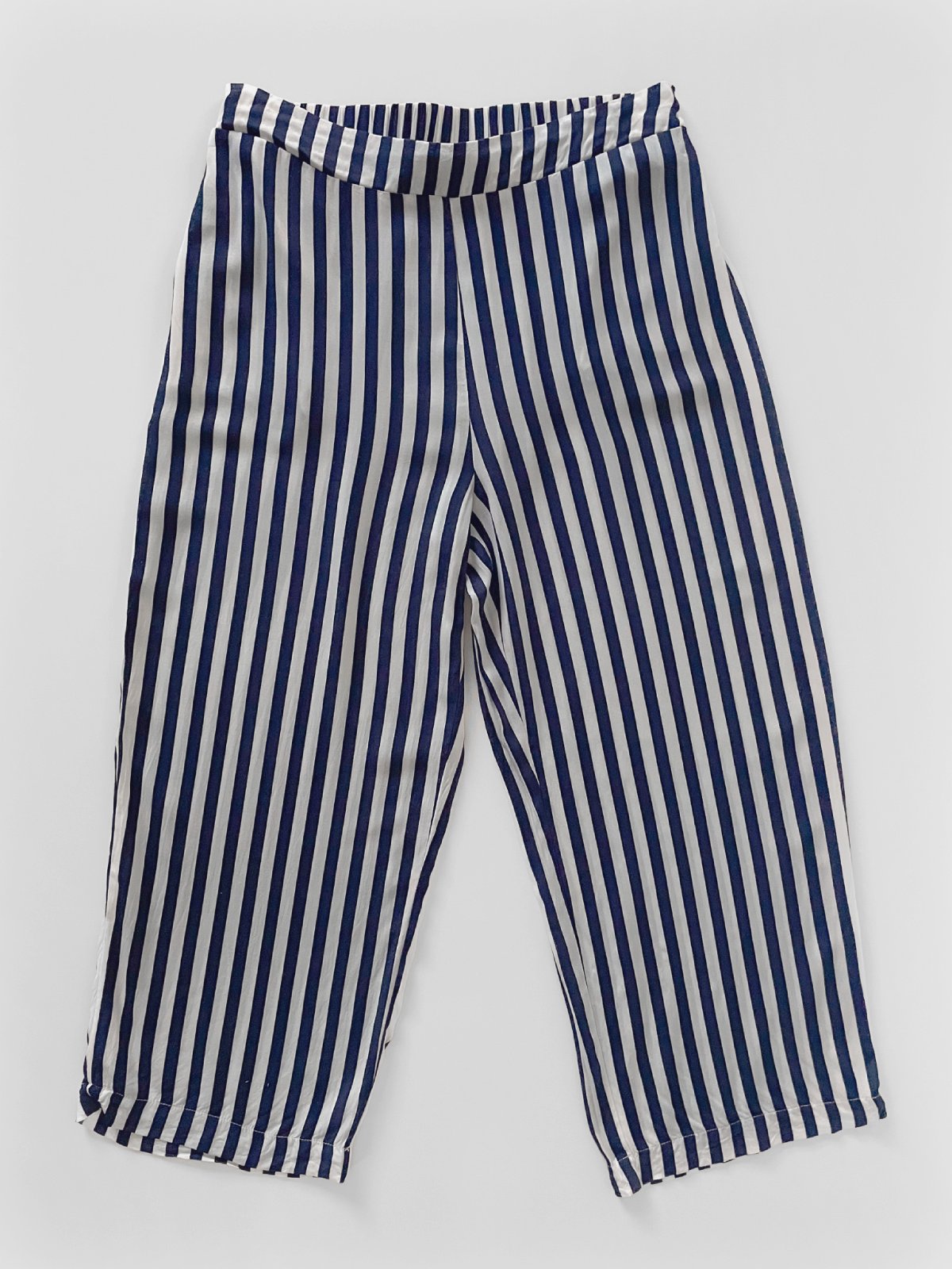 Navy Stripe Lightweight Culotte Pants