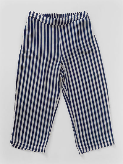 Navy Stripe Lightweight Culotte Pants