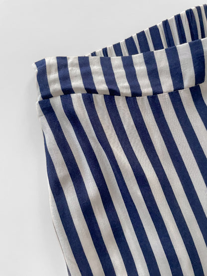 Navy Stripe Lightweight Culotte Pants