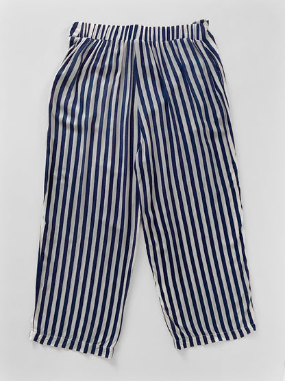 Navy Stripe Lightweight Culotte Pants