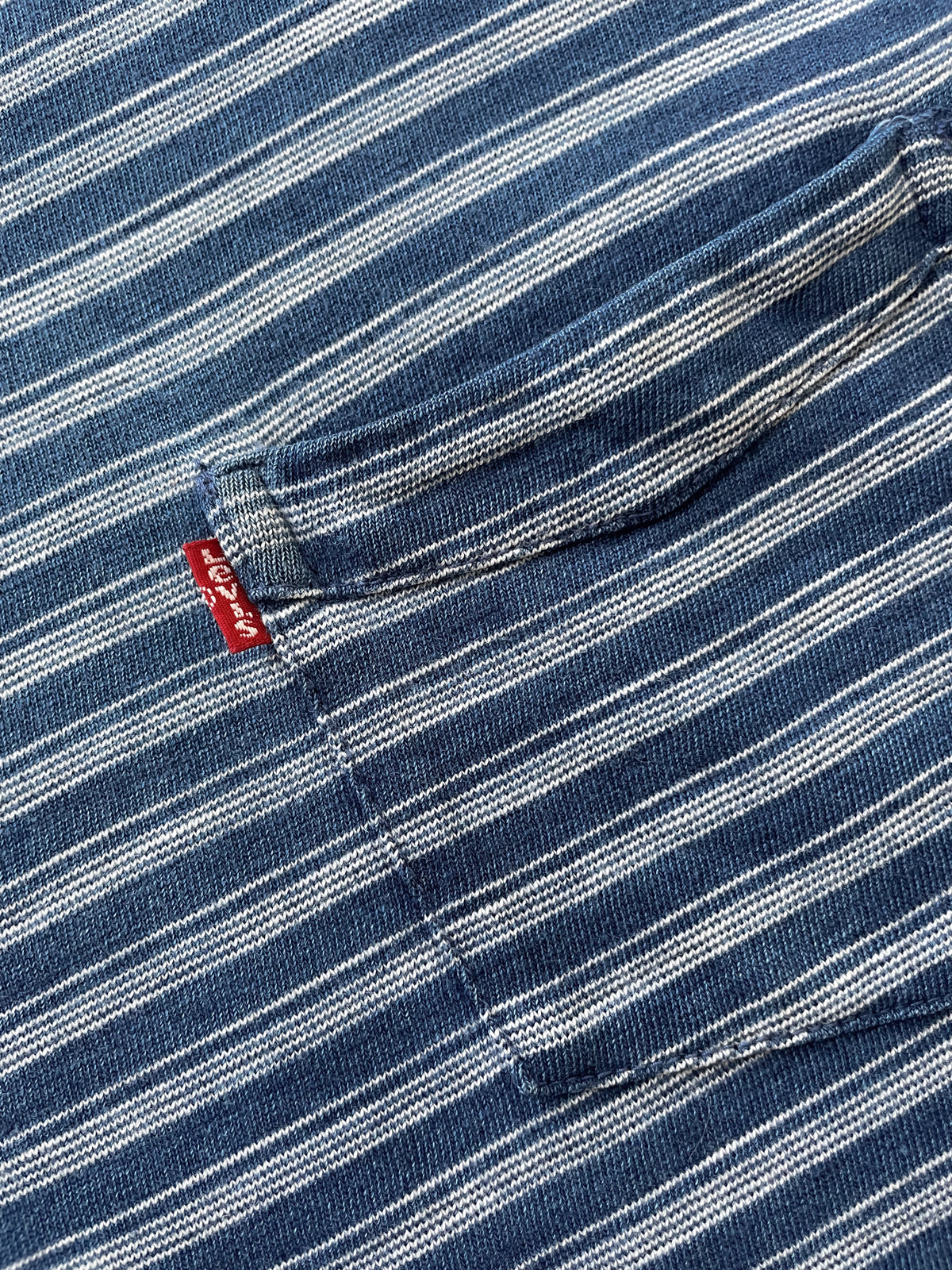 Levi's Heavy GSM Knit Stripe Tee in Blue & White