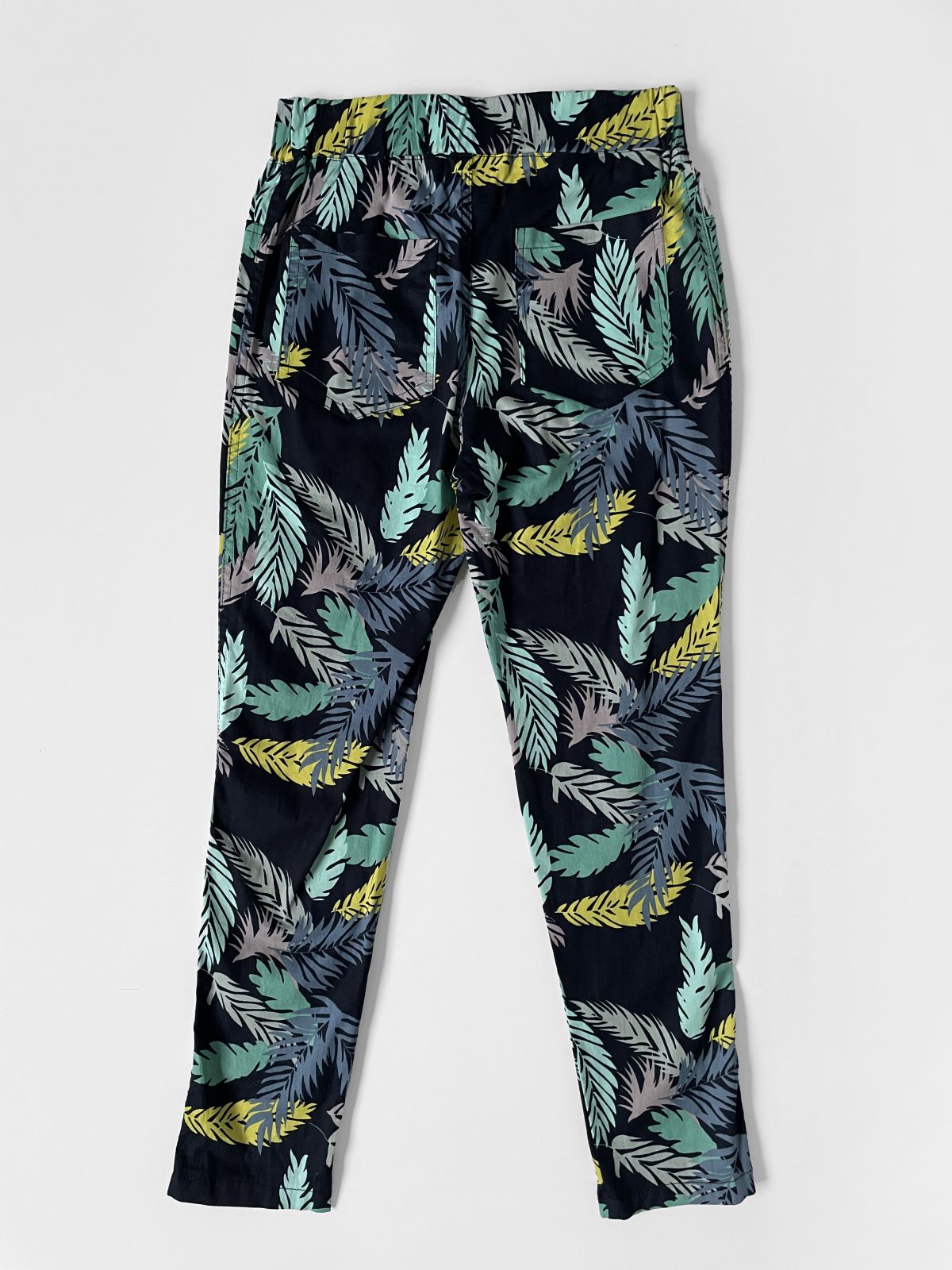 Cotton Palm Tree Cigarette Pants