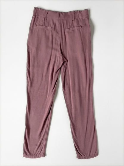 Dusty Rose Belted Trousers